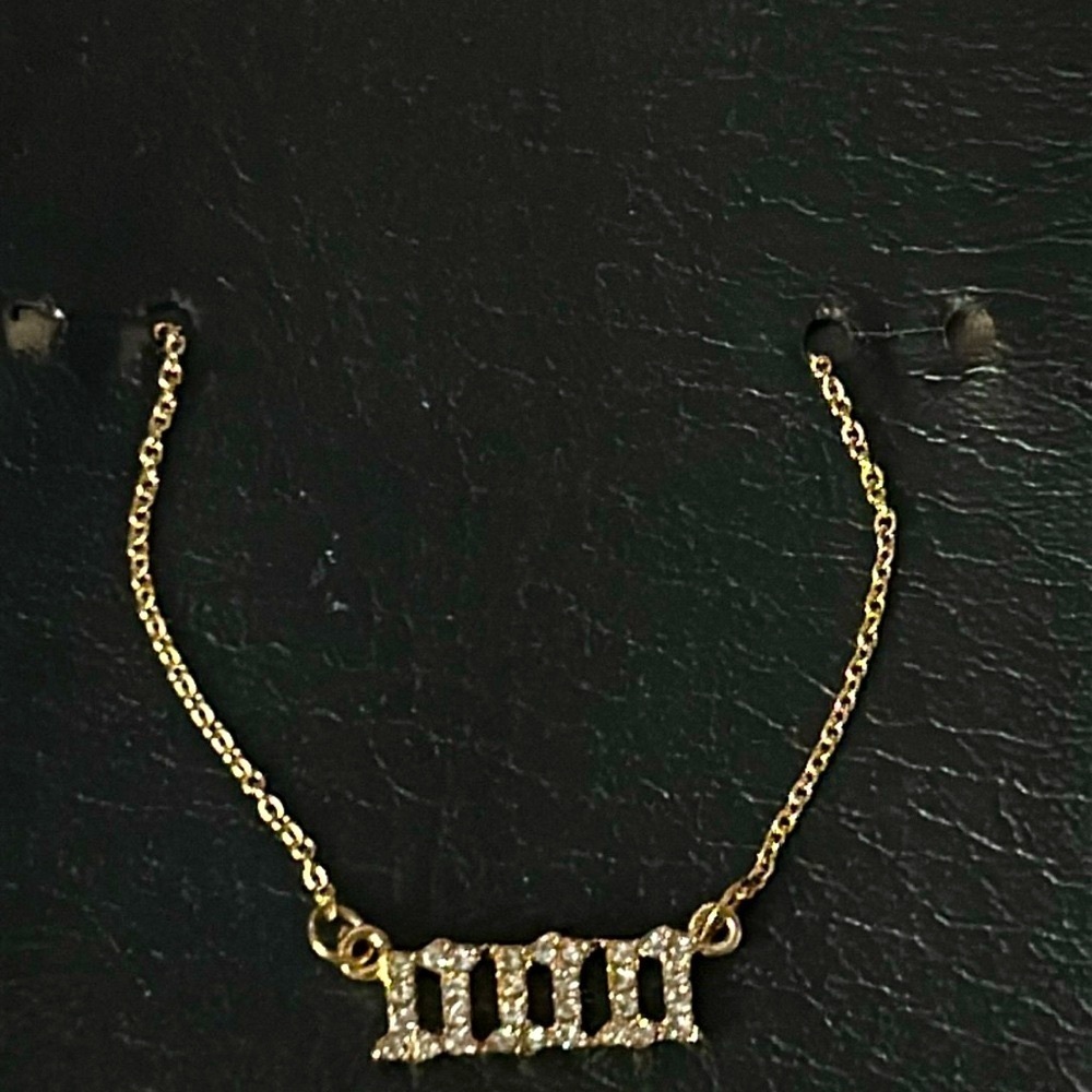 New UO Gold CZ Angel Number Necklace 000
